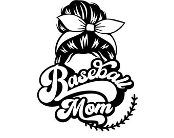 Messy Bun Baseball Mom | SVG/PNG/EPS File | Instant Download for Sports Moms, Baseball Season, and Team Spirit Crafts