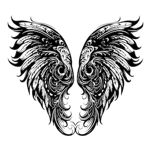 Detailed Angel Wings SVG/PNG/EPS Graphic - High-Quality Digital Download