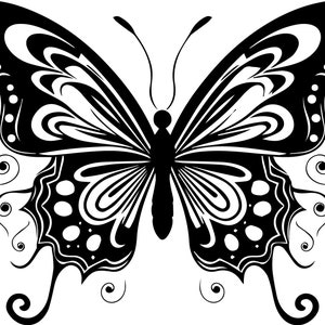 Intricate Butterfly Swirl Graphic | SVG/PNG/EPS Files | Instant Digital Download | Perfect for Crafts and Designs