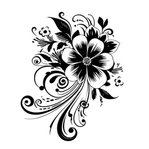 Skurrile Blumen und Spiralen | SVG/PNG/EPS-Dateien | Sofortiger digitaler Download | Perfekt für Kunsthandwerk, künstlerische Projekte und Dekor