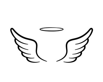 Angel Wing and Halo Graphic | SVG/EPS/PNG Instant Digital Download | Heavenly Design For Crafters | Memorial Cut File