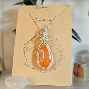 Silver Carnelian &quot;Power&quot; Pendant