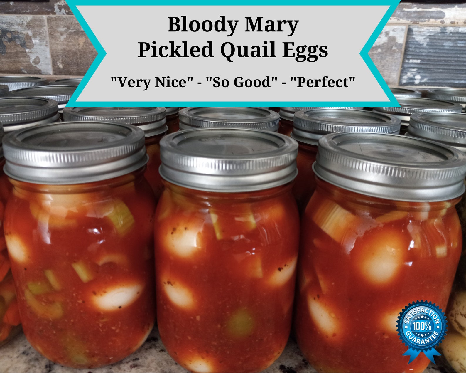 Bloody Mary Pickled Quail Eggs, Celery and Olives Mmmmm Mmm Mmm Etsy