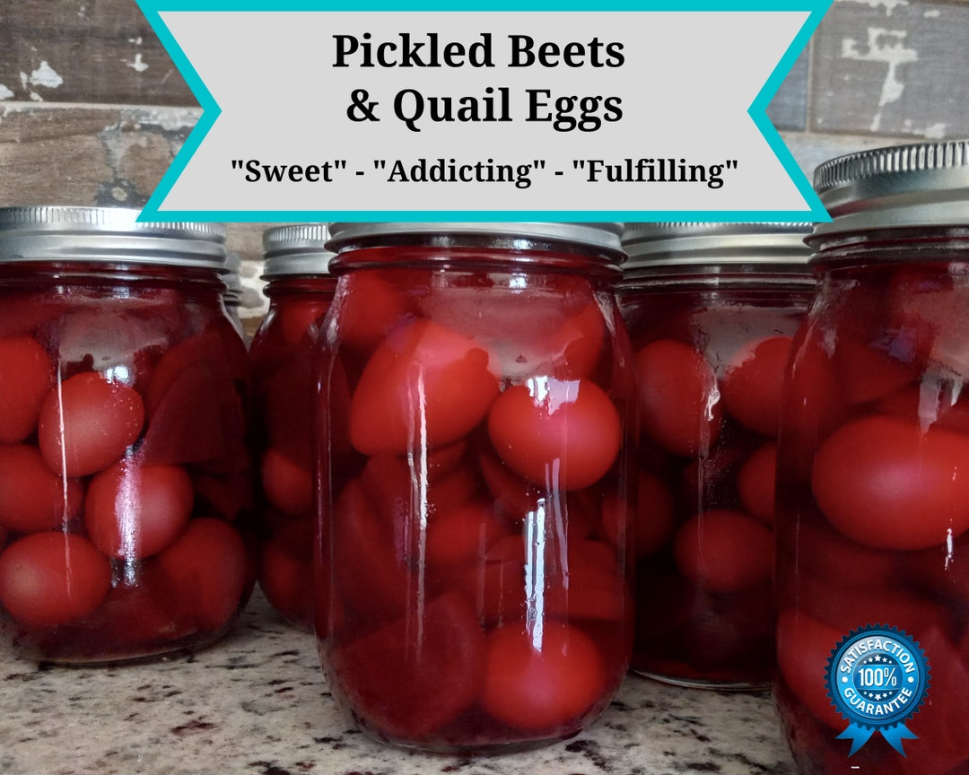 Beet Pickled Quail Eggs Mmmm Mmm Mmm Etsy