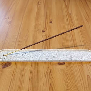 Handmade Jesmonite Incense Holder: Speckled Minimalist Burner