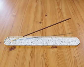 Incense holder, long burner, handmade home office decor and gift idea,  jesmonite natural stone speckled effect