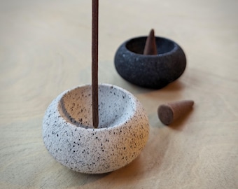 Jesmonite Incense Holder: Modern Stick & Cone Burner, Handmade Home Decor
