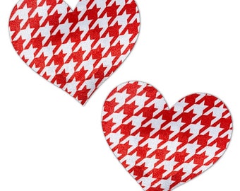 Puppy Love - Houndstooth Heart Pastie by PastiePop