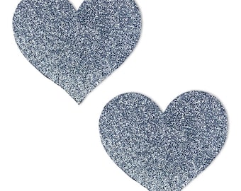 Silver Lining - Glitter Heart Pastie by PastiePop