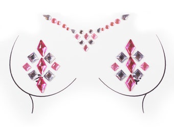 At First Blush - Crystal And Pink Body Jewels by PastiePop