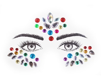 Carnivale -  Multi-Colored Face Jewels by PastiePop