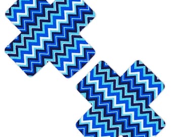 Out Of The Blue - Zig Zag Cross Pastie by PastiePop