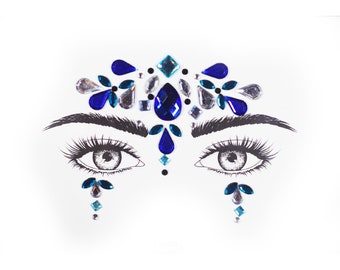 Ice Queen - Crystal Blue Face Jewels by PastiePop