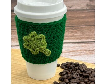Crocheted Coffee Cozy: St. Patrick's Day