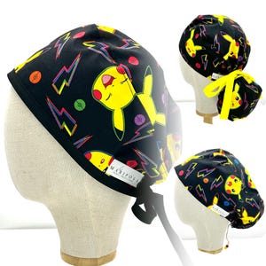 Handmade Scrub Caps made with Pokemon Licensed Fabric