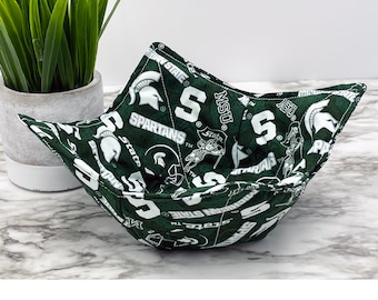 Handmade Bowl Cozy made with Michigan State University Licensed Fabric