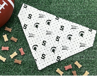 Handmade Dog Collar Bandana made with Michigan State University Licensed Fabric continued