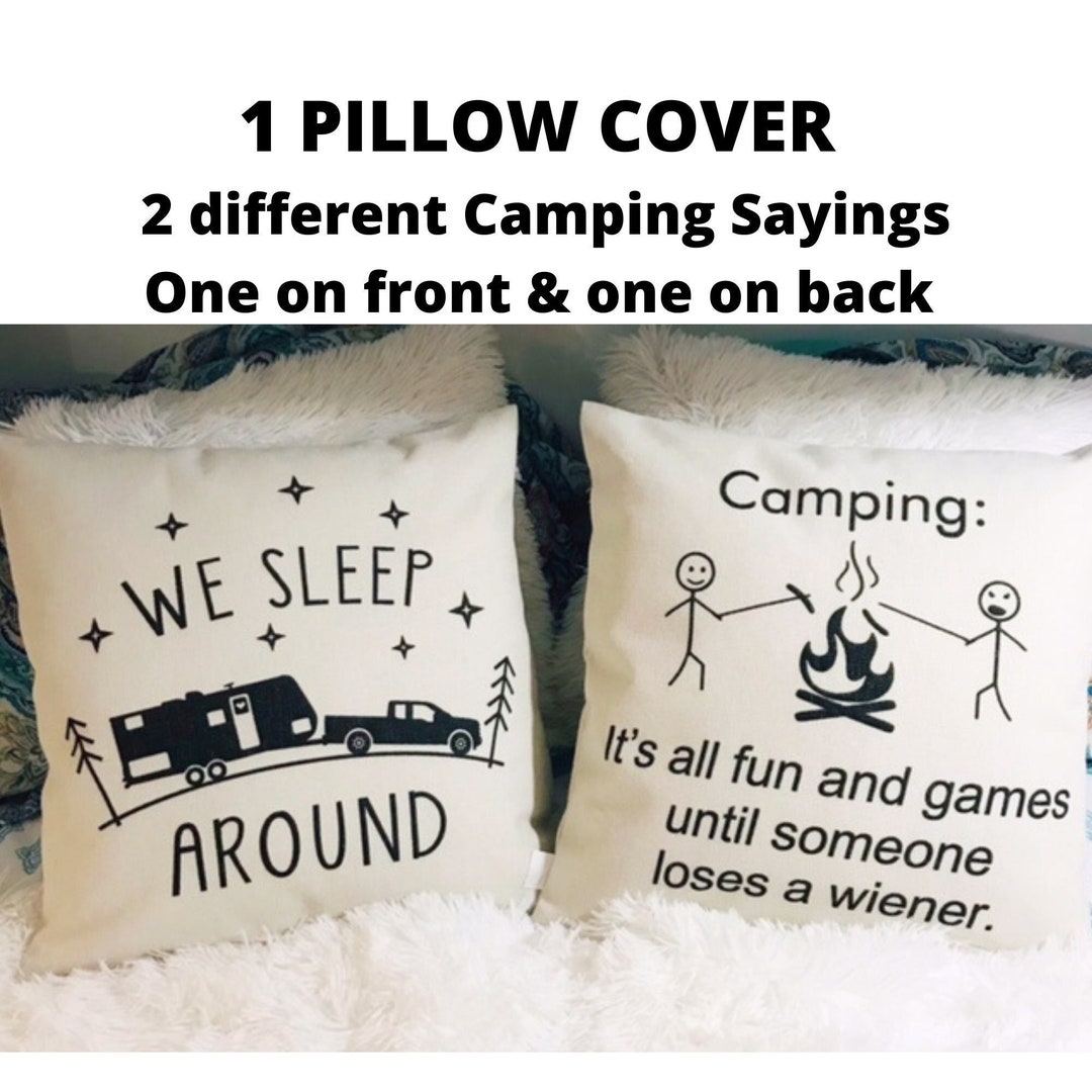 Camping Pillow Cover Gift for Camper Throw Pillow Home Etsy