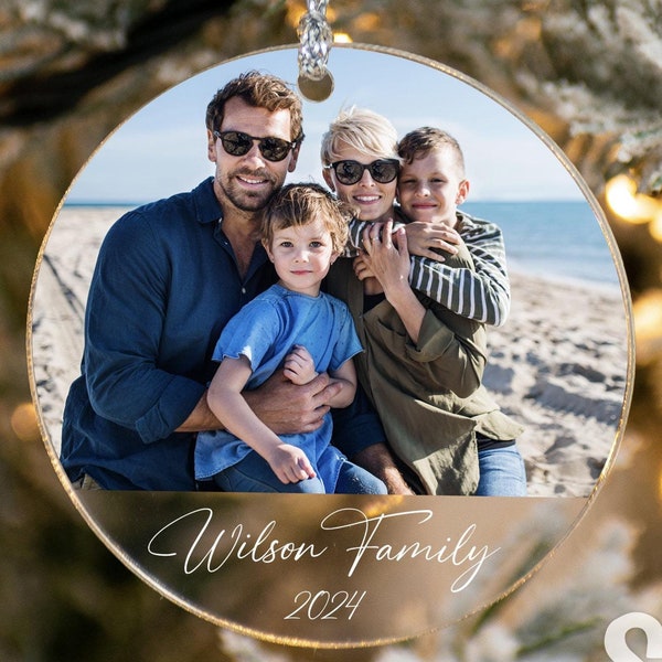 Personalized Photo Ornament, Christmas Gift, Custom Christmas Family Picture Ornament, In Memory Ornament, Christmas Acrylic Unique Ornament
