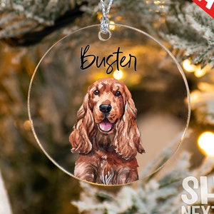 Customized Pet Ornament, Personalized Acrylic Dog Ornament, Dog Picture Ornament, Pet Owner Gift, Dog Name Ornament, Pet Portrait Ornament