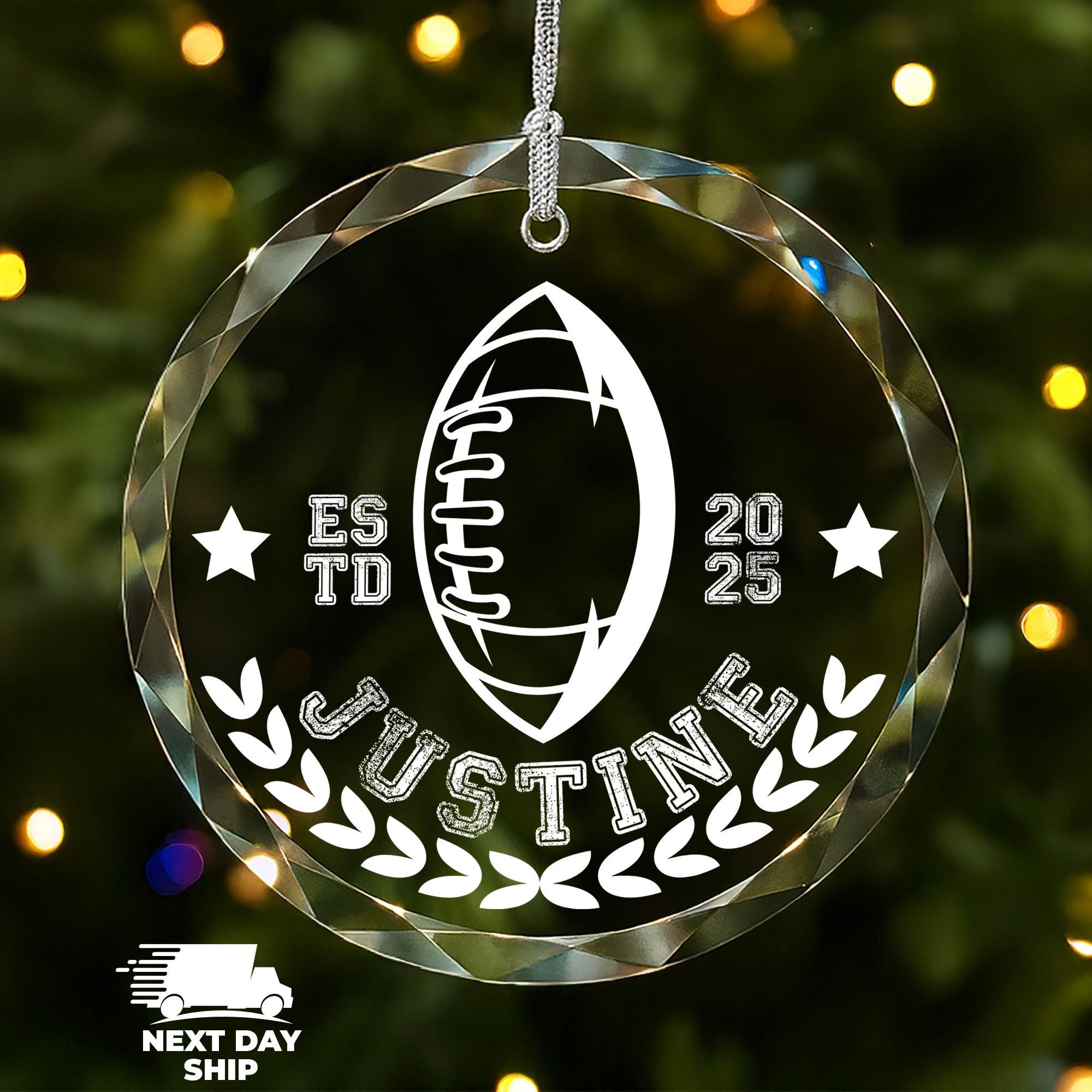 Personalized Football Ornament 2025, Custom Player Christmas Name Ornament, High School Football Player Gift, Football Fan Name Ornament
