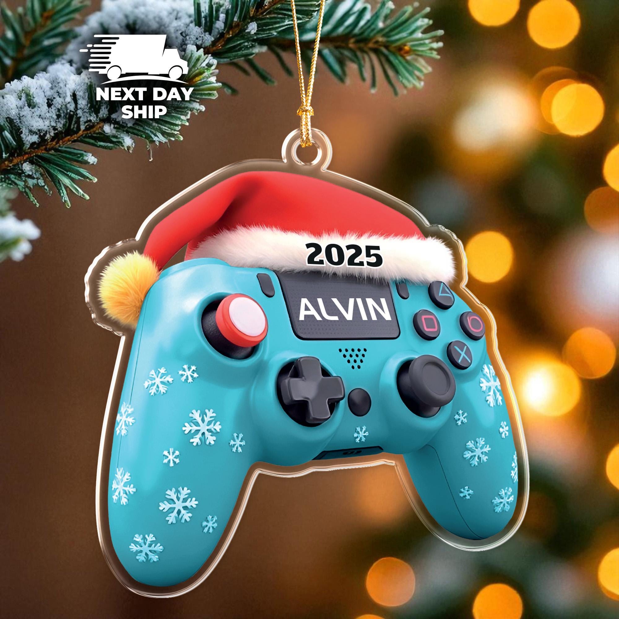 Personalized Game Controller Ornament, Video Game Ornament, Gamer Ornament, Gamer Gift, Customized Gaming Acrylic Ornament, Teenage Boy Gift