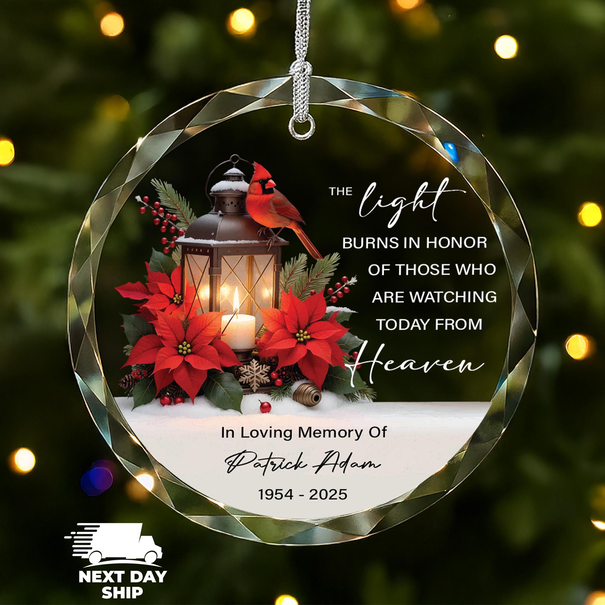In Loving Memory Ornament, Custom Memorial Ornament with Name, Loss Before Christmas Ornament, Missing Christmas Keepsake, Cardinal Ornament