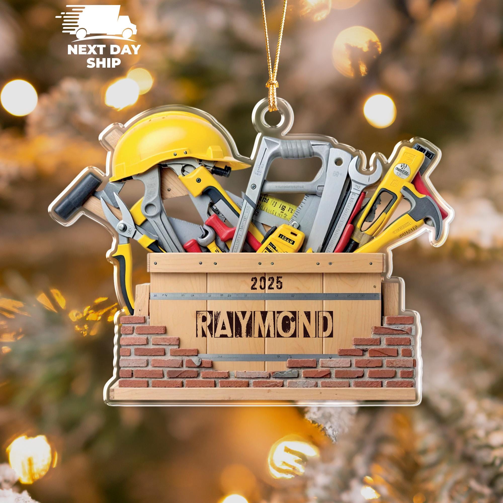 Personalized Handyman Ornament, Custom Construction Worker Tool Ornament, Woodworker Ornament, Handyman Tool Ornament, Gift For Dad