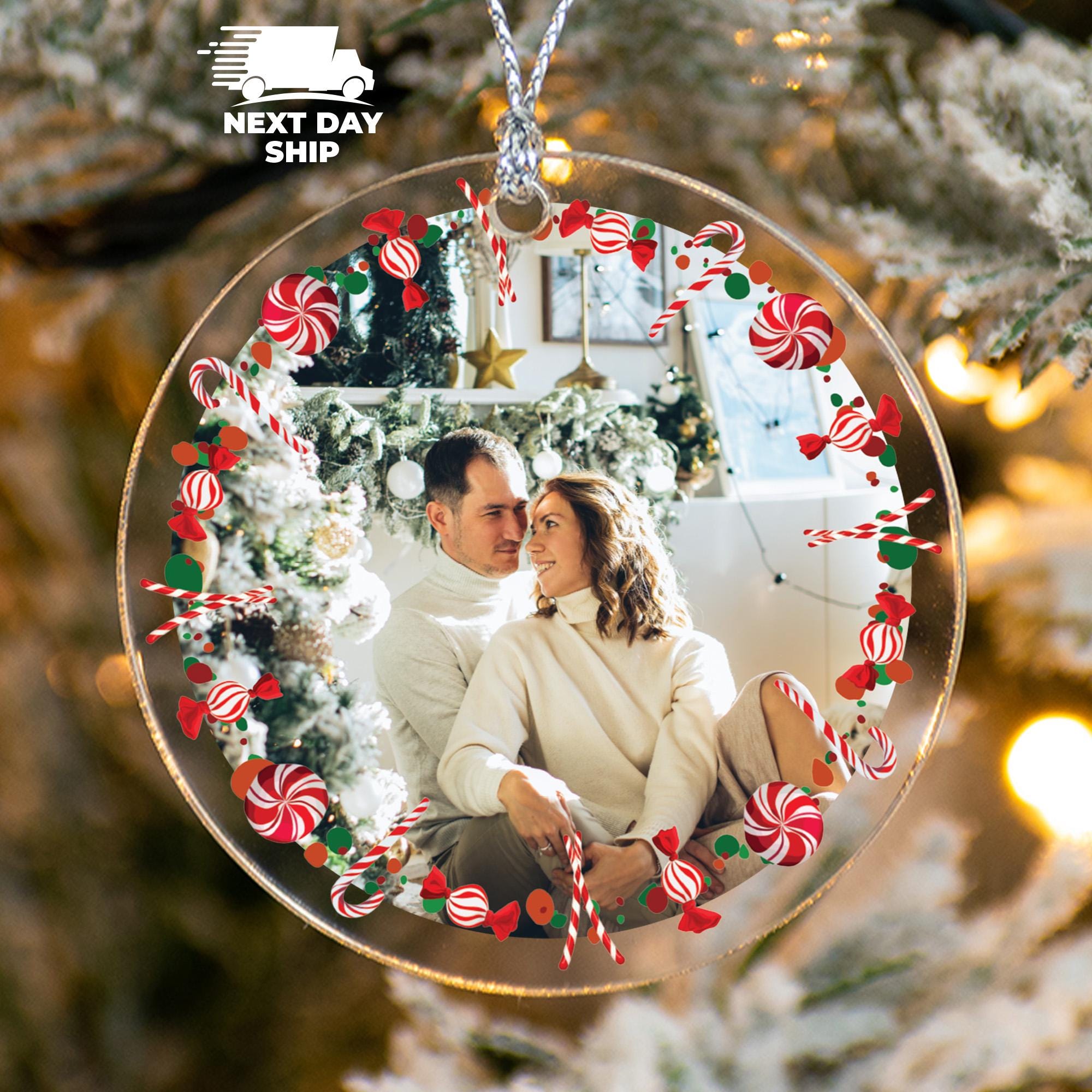 Personalized Photo Ornament For Christmas, Family Christmas Gifts, Holiday Gifts, Couples Gifts, Custom Picture Ornament, Keepsake Ornament