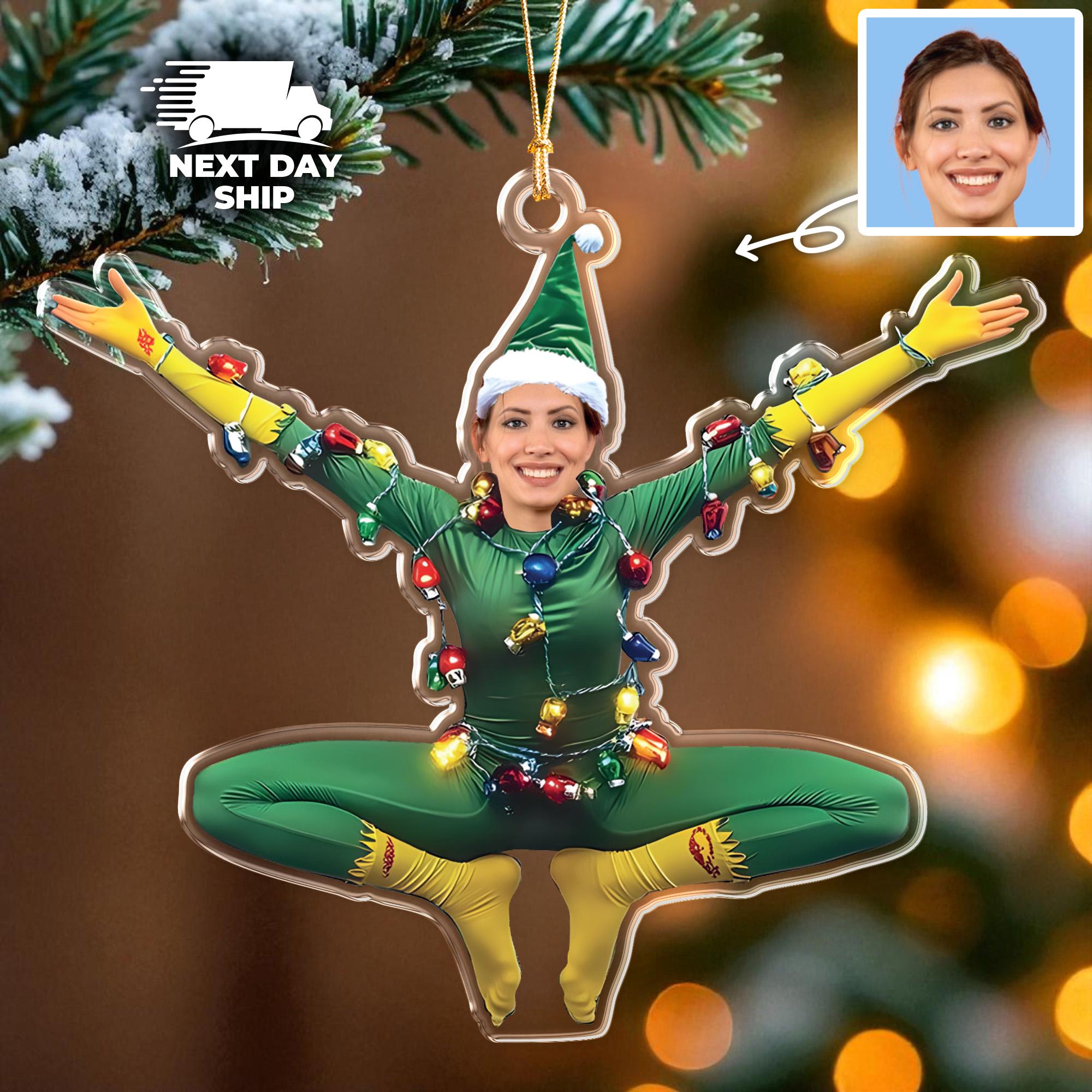 Custom Face Elf Ornament for Men, Funny Christmas Gift for Him, Personalized Photo Ornament, Boyfriend, Husband, Dad, Son, Christmas Decor