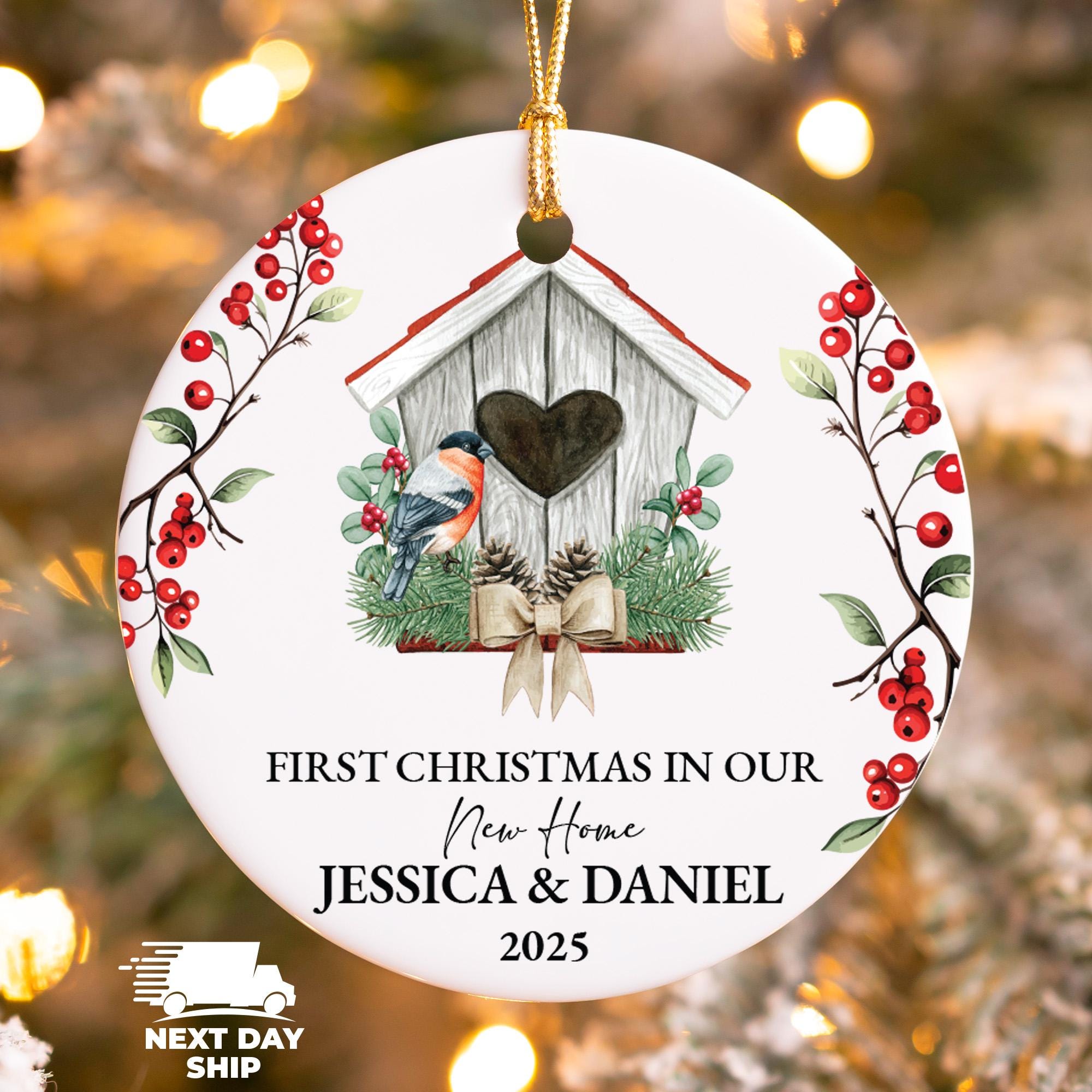 Custom New Home Ornament, 2025 Christmas Ornament, First Christmas In Our New Home, Couple Name Ornament, Newlywed Ornament, Cute Ornaments
