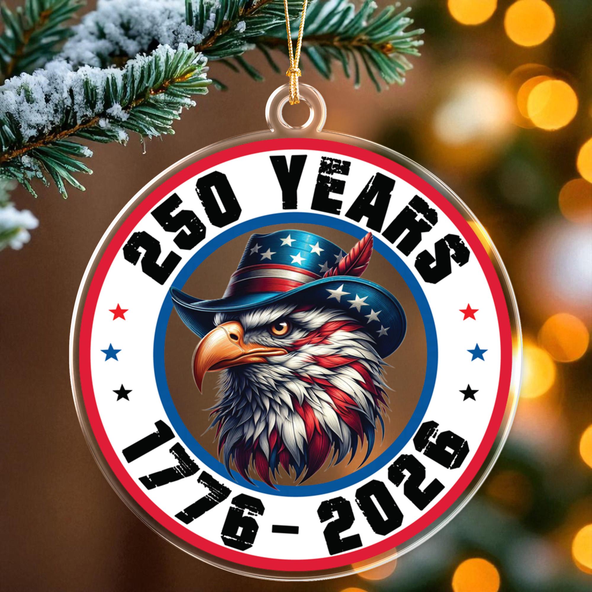USA 250th Anniversary Ornament, Patriotic Eagle Christmas Ornament 1776–2026, Fourth of July Independence Day Decoration, American Flag Gift
