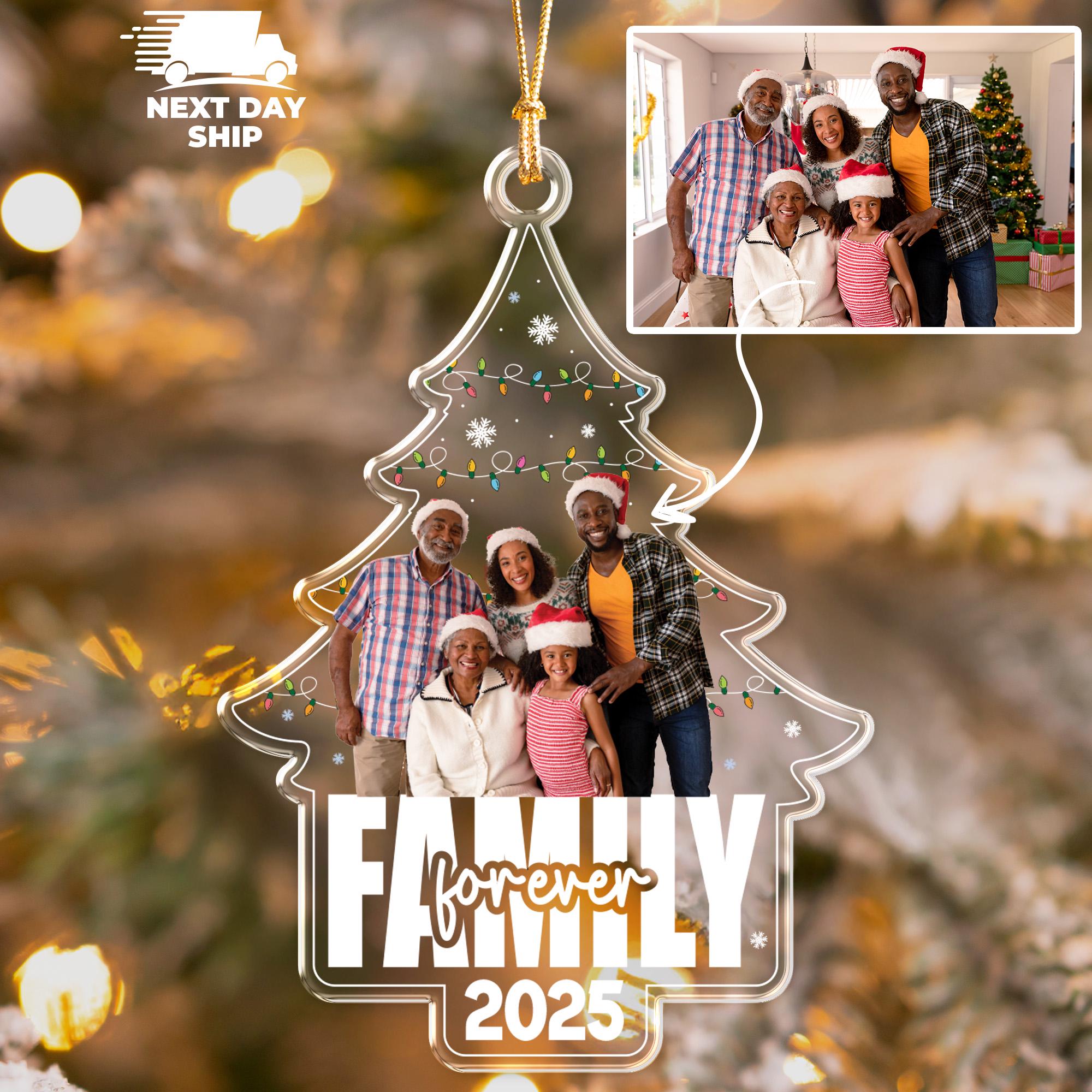 Family Photo Ornament, Family Forever Ornament, 2025 Family Keepsake, Custom Family Picture Gift, Christmas Tree Decor, Acrylic Ornament