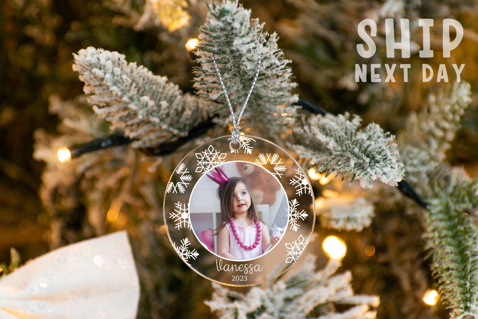 Personalized Photo Kid Ornament, Kids Christmas Gift, Gift For Kid, Kid Gift Ideas, Custom Kid Keepsake Ornament, Christmas Ornament For Kid