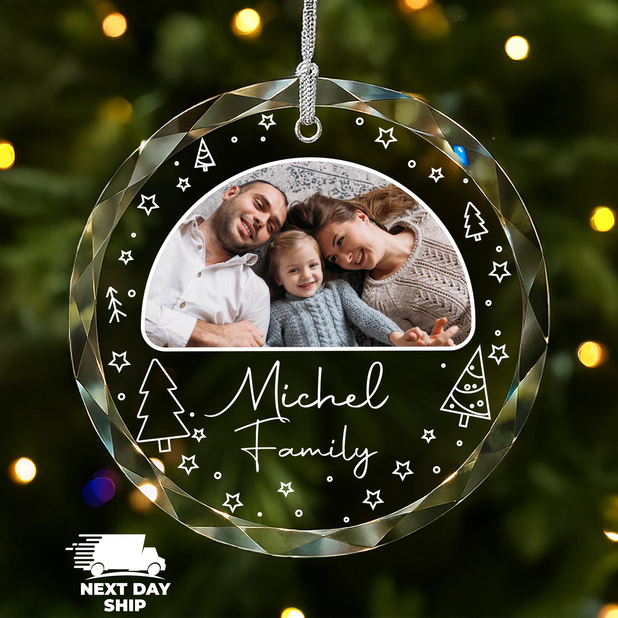Personalized Family Photo Ornament, Custom Family Name Christmas Ornament, Memorial Family Ornament, 2025 Christmas Keepsake, Christmas Gift