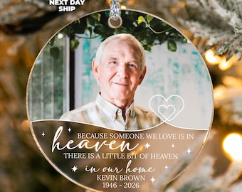 Personalized Memorial Photo Ornament, Sympathy Gifts, Christmas Ornaments, Christmas Keepsake Gifts, Acrylic Picture Rememberance Ornament