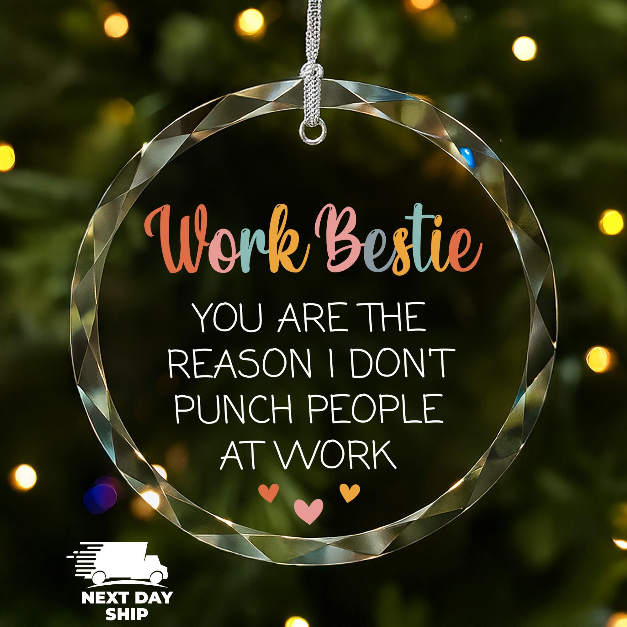 Funny Work Bestie Ornament 2025, Coworker Christmas Gift, Work Humor Gift, Employee Appreciation Ornament, Work Humor Gift, Office Keepsake