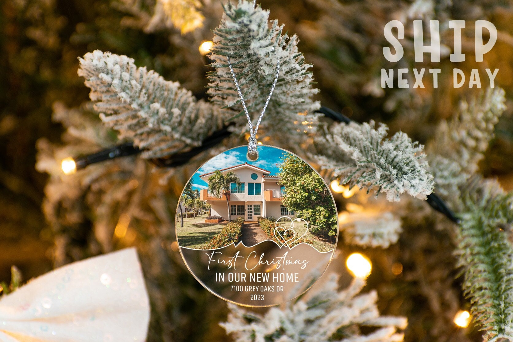 Personalized New Home Ornament, Best Real Estate Agent Gifts, Family Gifts, Christmas Gift, Housewarming Gift, Custom New House Ornament