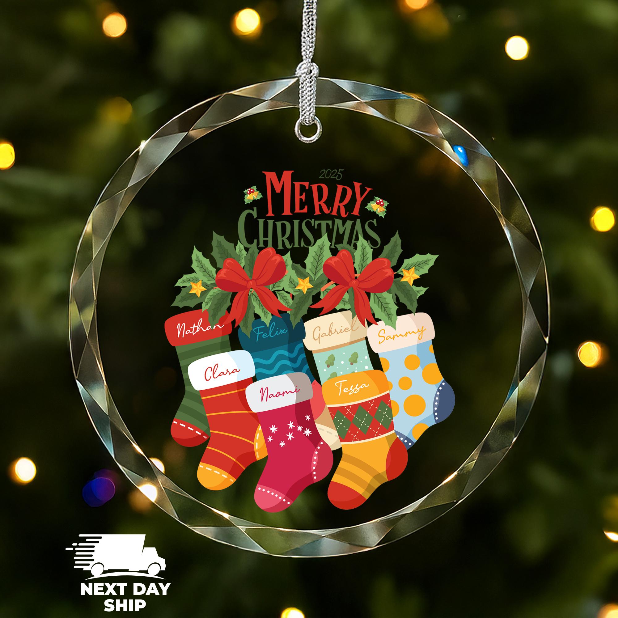 Family Stocking Ornament, Custom Family Name, Christmas Gift, Gift For Family, Christmas Tree Decoration, Merry Christmas Keepsake 2025