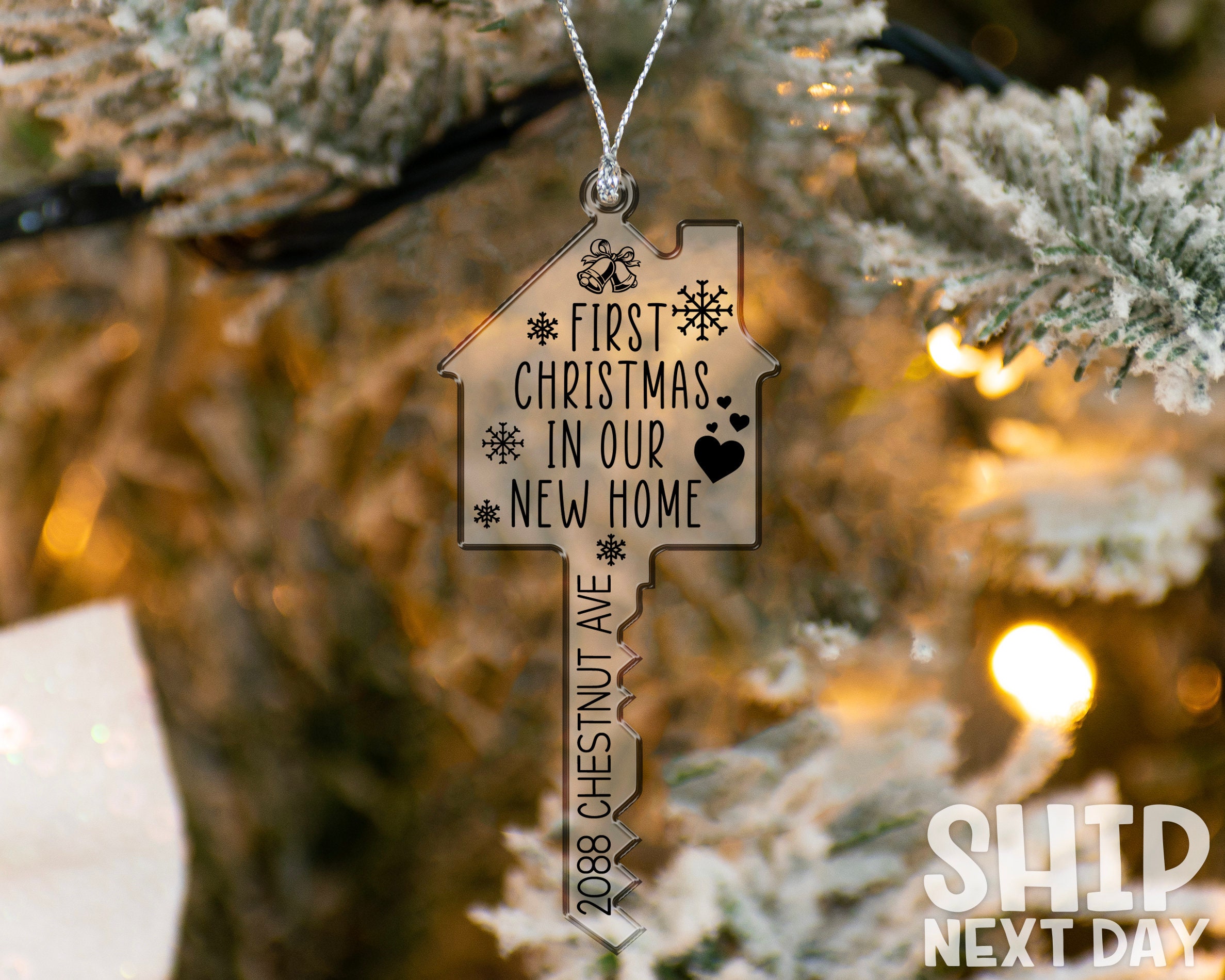 Personalized New Home Ornament, Our First Christmas, Christmas Gifts, Christmas Home Decor, New Aparatment Gift, Custom Christmas Ornament