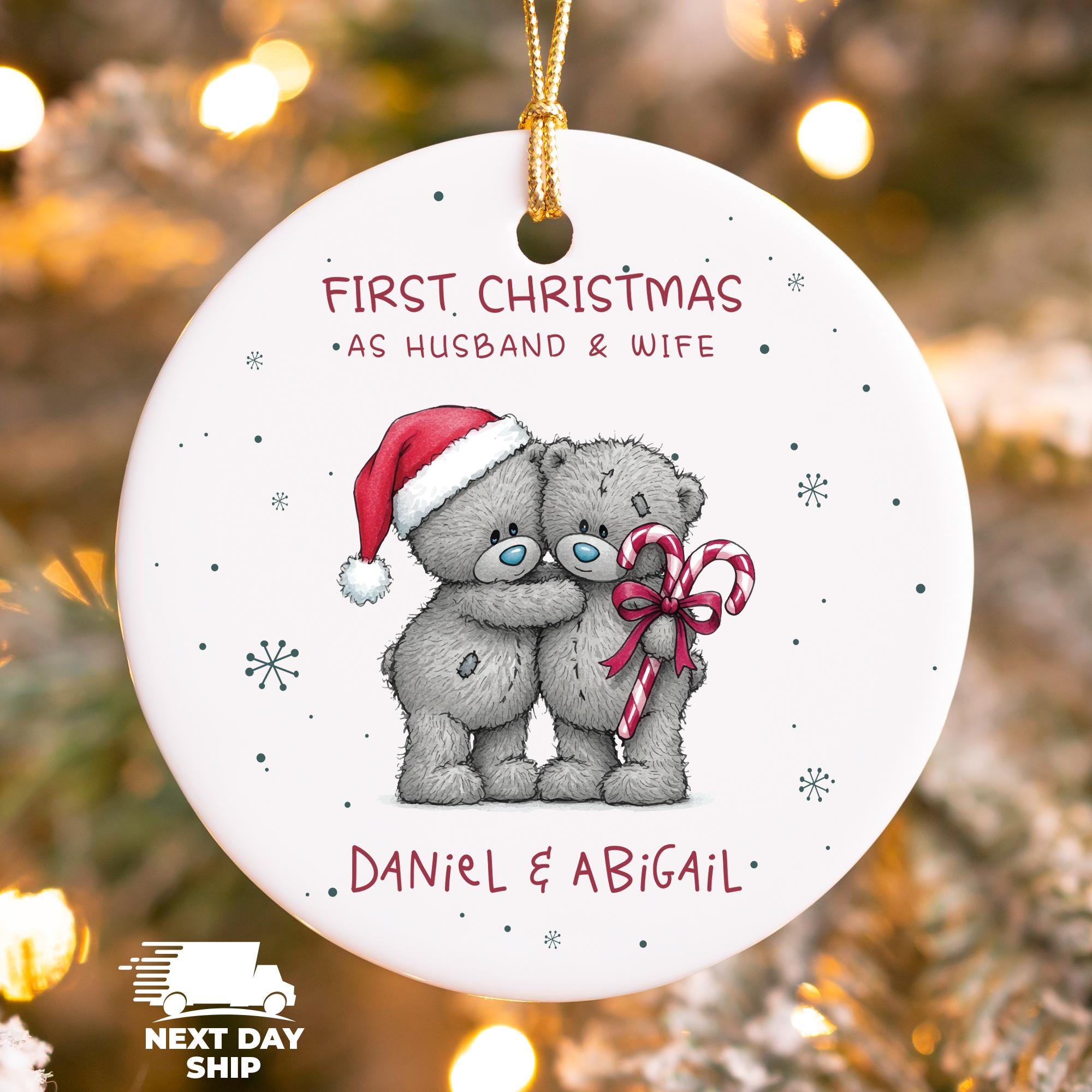 First Christmas As Husband and Wife Ornament, 2025 Marriage Keepsake, Personalized Couple Ornament, Custom Family Gift Idea,Married Ornament