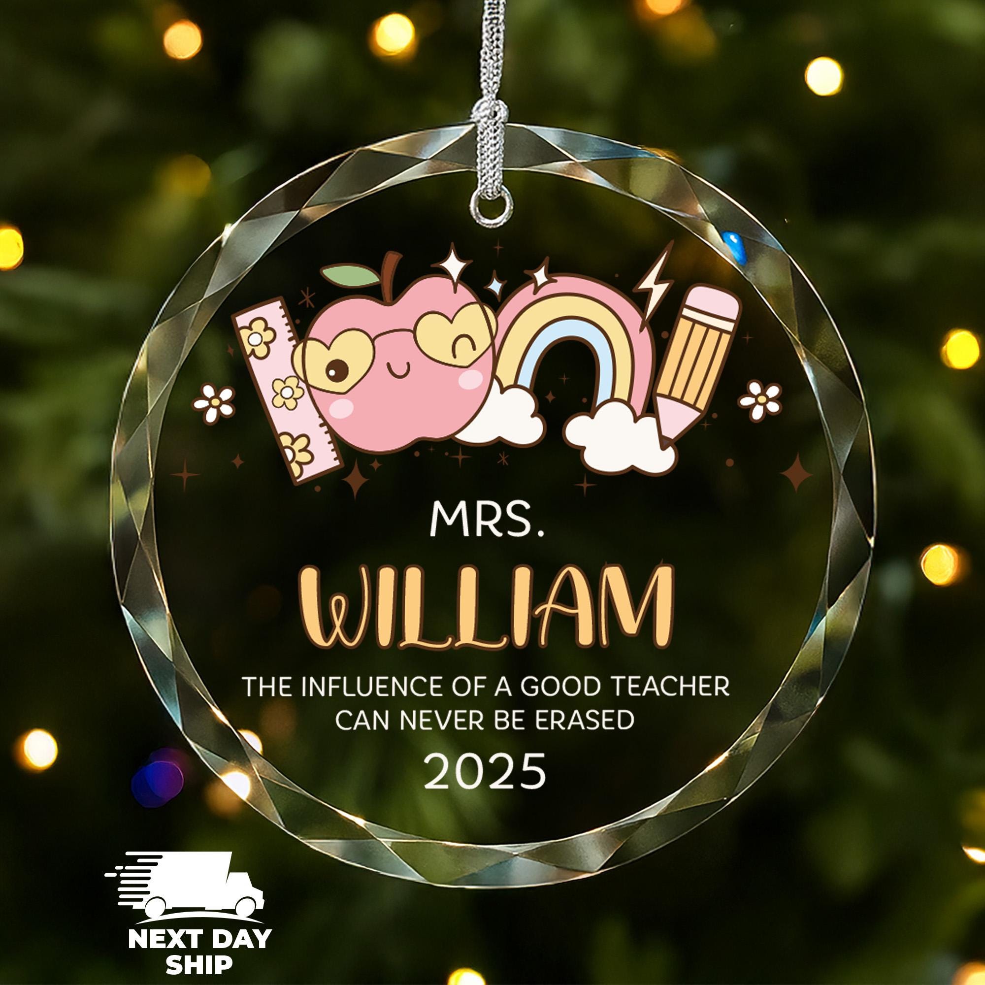 Custom Teacher Ornament, Personalized Educator Ornament, Cute Christmas Ornament, Teacher Thank You Gift, Teacher Appreciation Gift