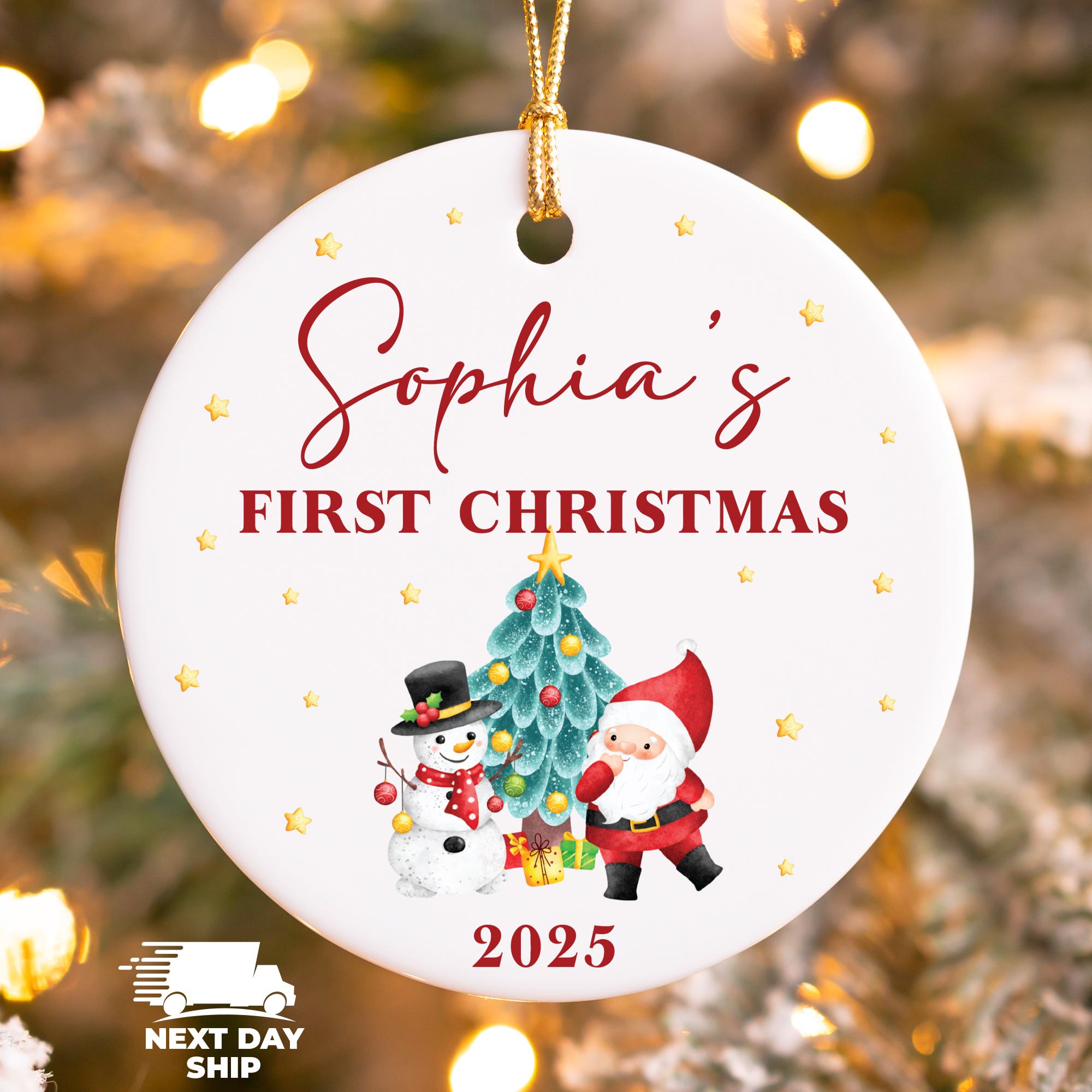 Baby First Christmas Ornament, Newborn Ornament, Custom Baby Name Ornament, Welcoming Newborn Gift, Birthday Gift, Gift For Grandchildren