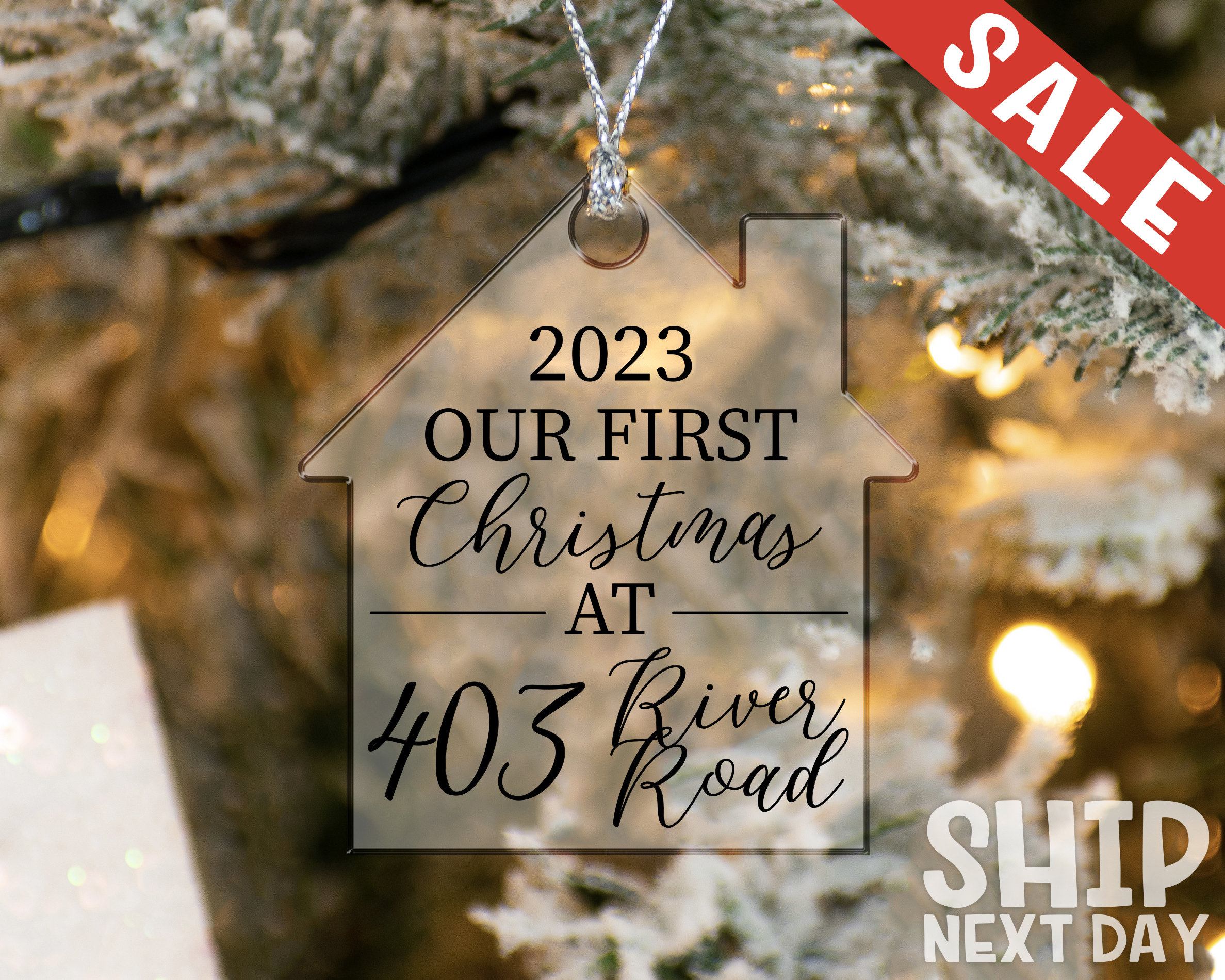 Custom New Home Ornament, Christmas Gifts, Our First Christmas, 2023 Ornament, First Home Ornament, Family Ornament, Keepsake Ornament