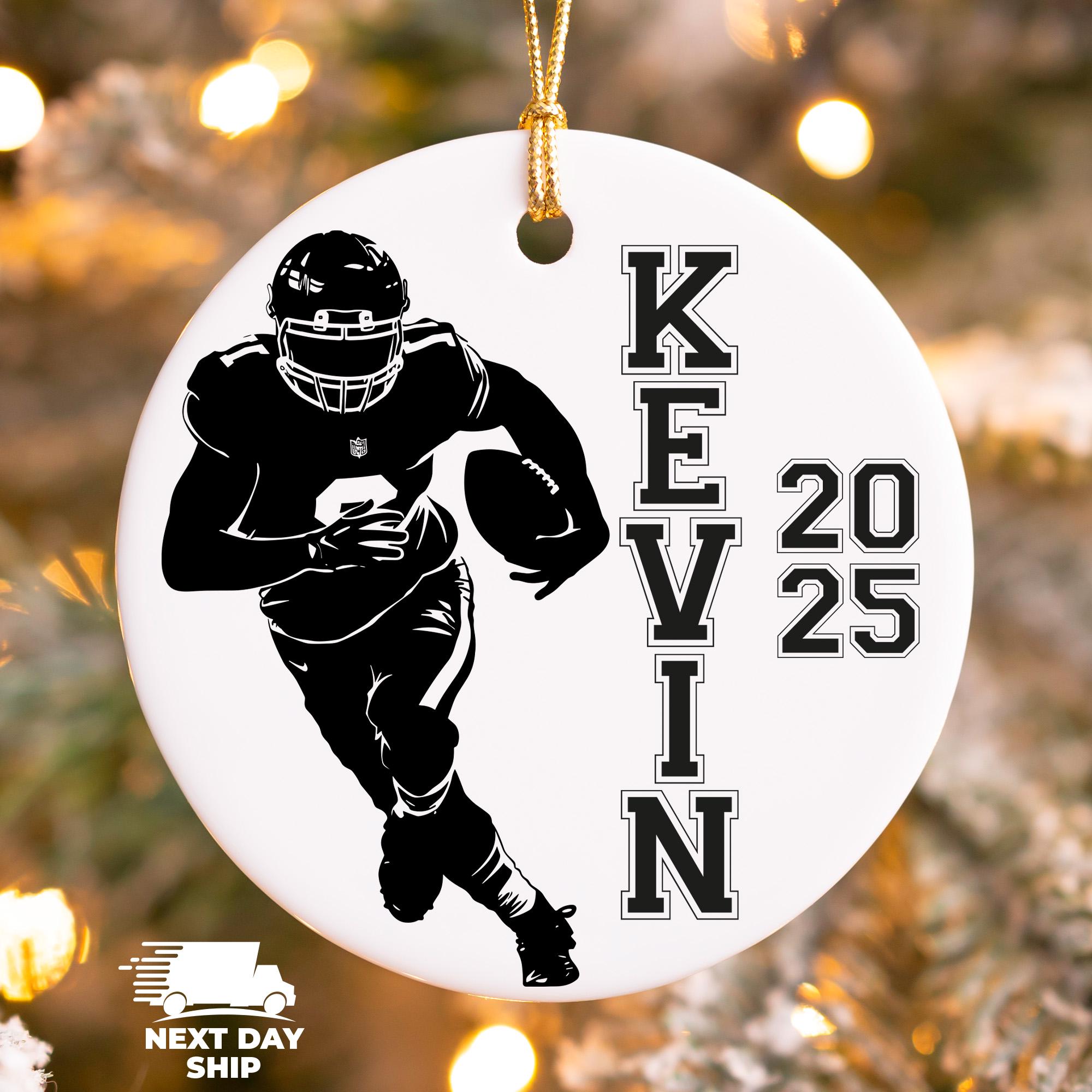 Personalized Football Ornament 2025, Player Name Christmas Ornament, Football Team Spirit Keepsake, Custom Coach & Player Appreciation Gift