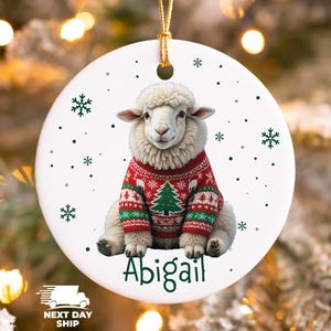 Sheep Christmas In Sweater Ornament, Winter Sheep Ornament, Little Lamb For Christmas Keepsake, Personalized Ornament, Gift For Kids 2025