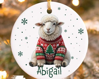 Sheep Christmas In Sweater Ornament, Winter Sheep Ornament, Little Lamb For Christmas Keepsake, Personalized Ornament, Gift For Kids 2026