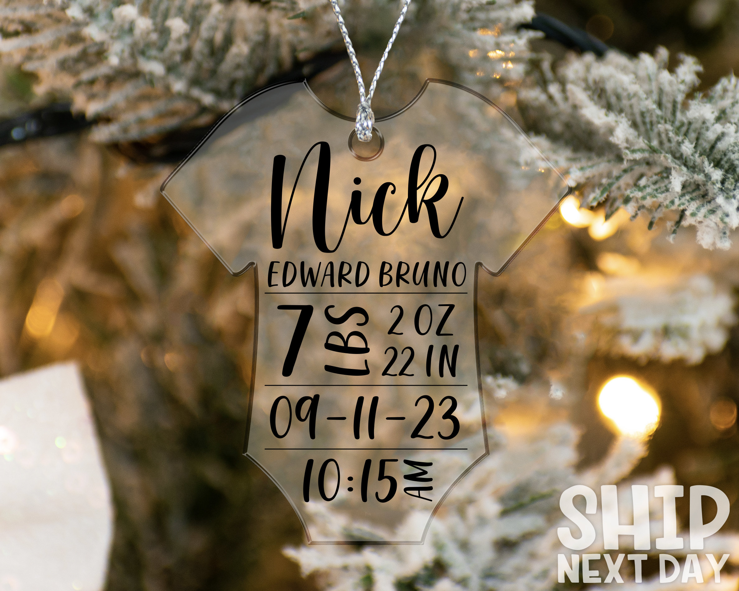Personalized Christmas Baby Ornament, Christmas Gifts, Baby Gifts, Baby First Christmas, Christmas Decor, Custom Acrylic Name Ornament