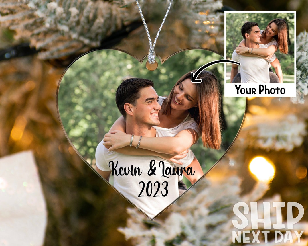 Personalized Couple Photo Ornament, Christmas Couple Keepsake Gifts ...