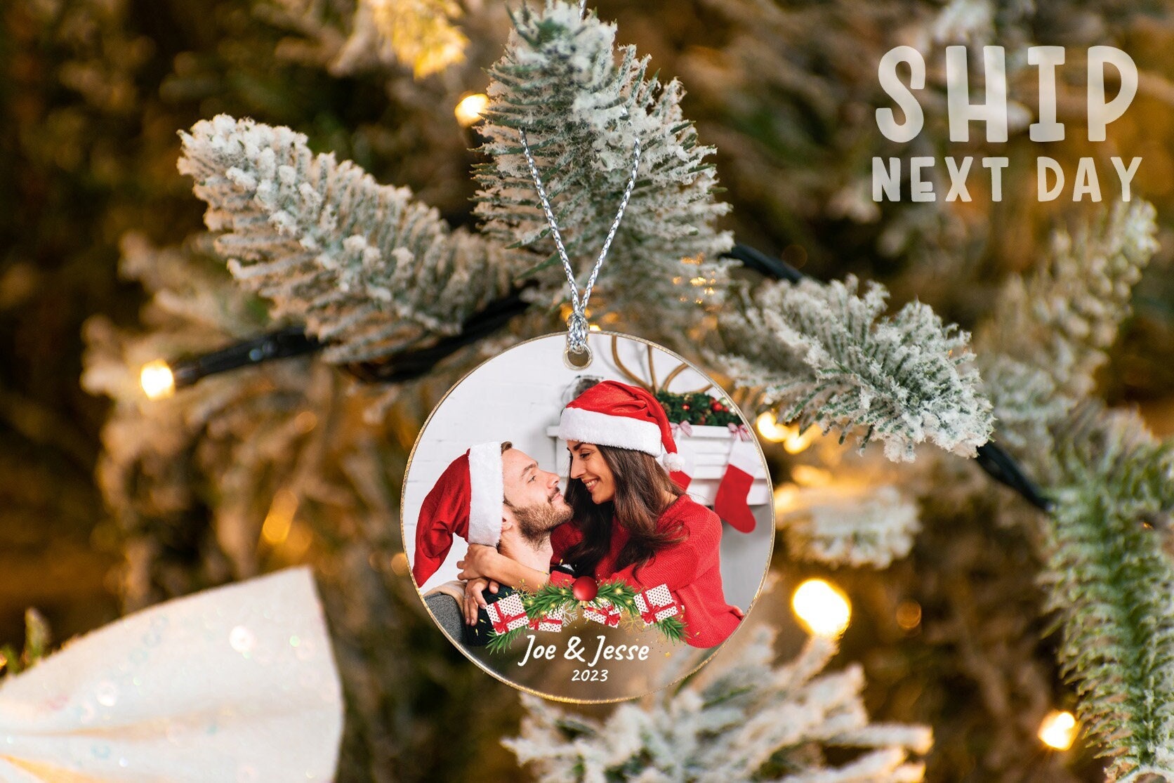 Christmas Couple Ornament, Couple Picture Ornament, First Christmas Acrylic Ornament, Personalized Photo Keepsake, Christmas 2026 Decor